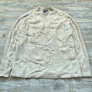 Woolrich Sweater 100% Wool Cream Tan Warm Long Sleeve Knit XXL Women's